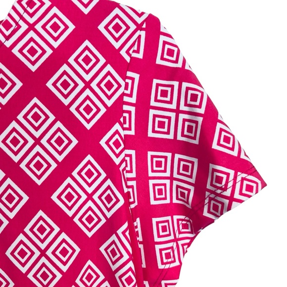 Katherine Way Key West short sleeves pink and white pockets Dress Small - Picture 3 of 8